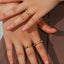 18K Gold Plated Green Zircon Pearl Rings For Women Waterproof Hypoallergenic Dainty Gold Ring Stainless Steel Jewelry - Korvel
