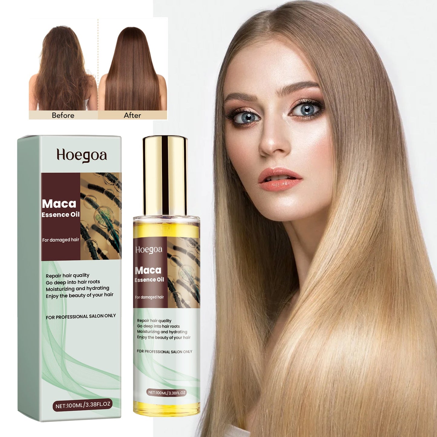 Maca Essence Oil, Moisturize Dry Hair Tail Dry Fragrance Strong And Smooth Hair Care - Korvel