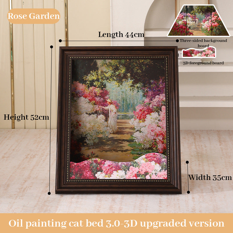 3D Mona Lisa Cat Scratcher with Removable Oil Painting Frame - Korvel