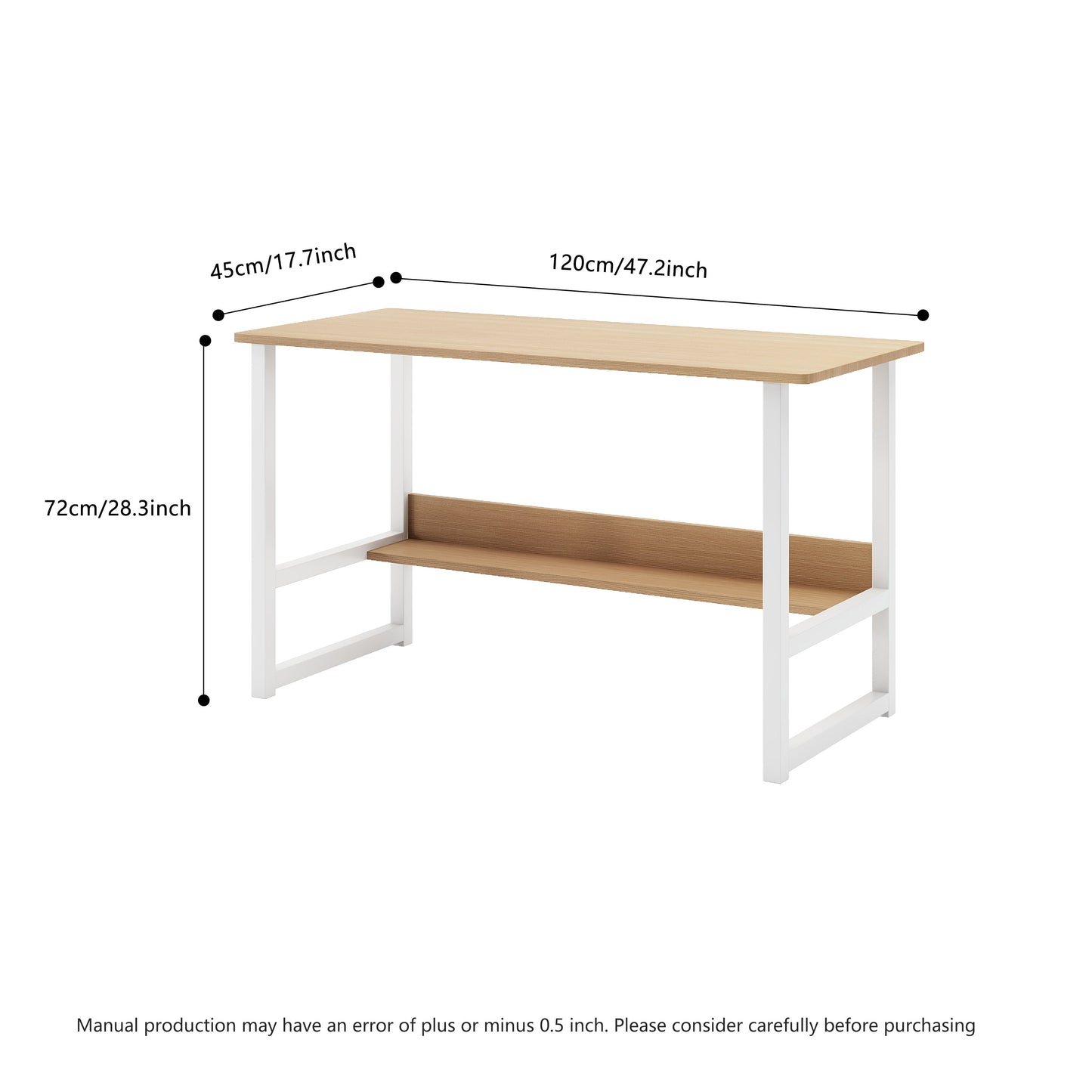 Computer desk, desktop room, simple desk, bedroom desk, student home desk, wooden desk with storage rack - Korvel