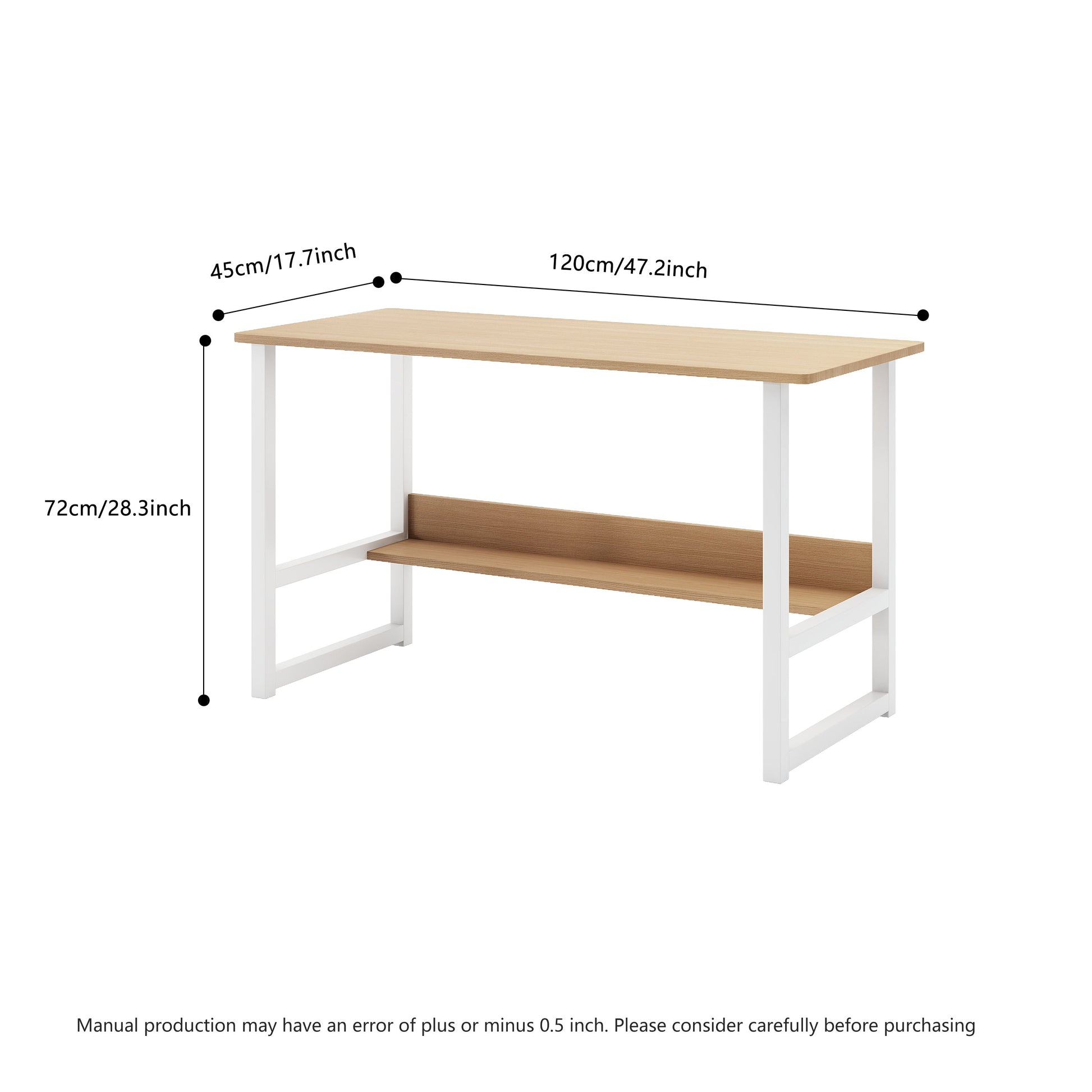 Computer desk, desktop room, simple desk, bedroom desk, student home desk, wooden desk with storage rack - Korvel