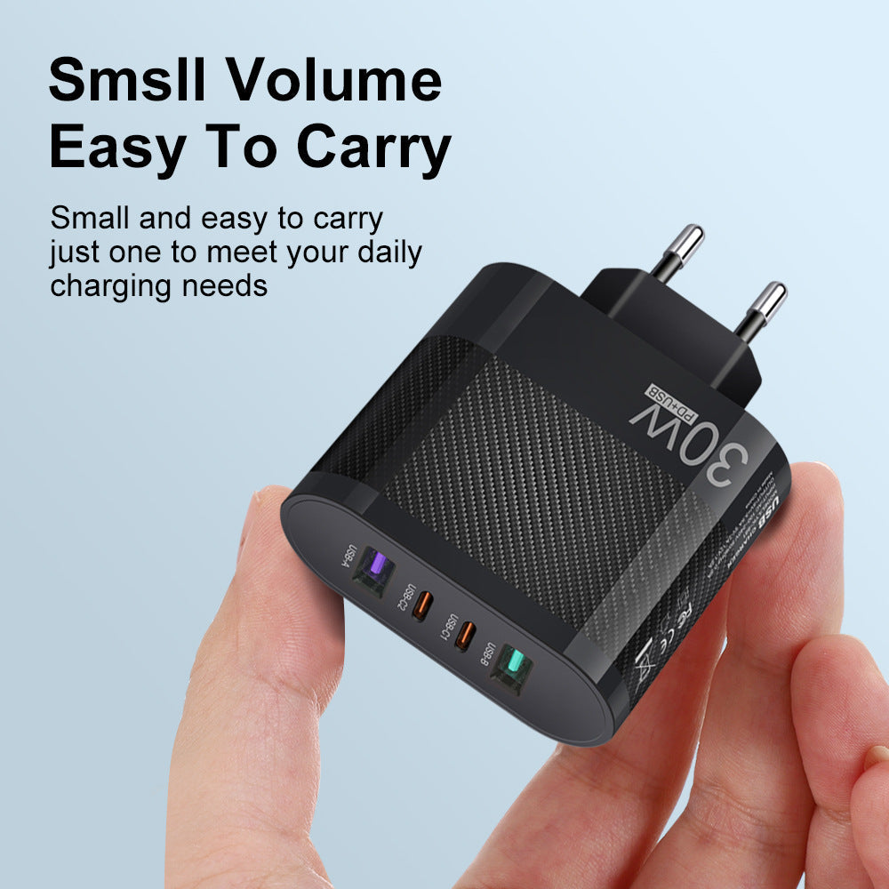 2USB Type-C 30W Mobile Phone Charger Multi Interface Travel Charging Head - Korvel