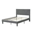 Cadre de lit plateforme rembourré queen size élégant en gris