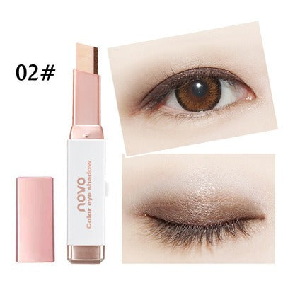 Eyeshadow Stick Stereo Gradient Shimmer Double Color Cream Pen Eye Makeup Cosmetics Tool - Korvel