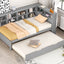 Wooden Twin Size DayBed with Twin Size Trundle, DayBed with Storage Shelf and USB Charging Ports,Grey - Korvel
