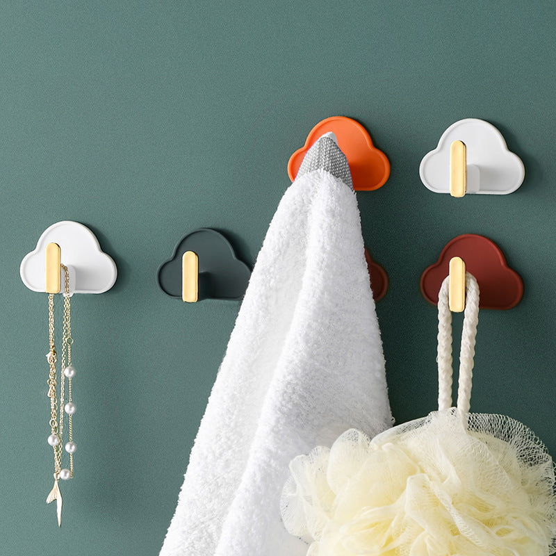 Light Luxury Paste Cloud Sticky Hook Strong Viscose Punch-Free Hook Wall Hanging Traceless Hook Key Hook 4pcs - Korvel