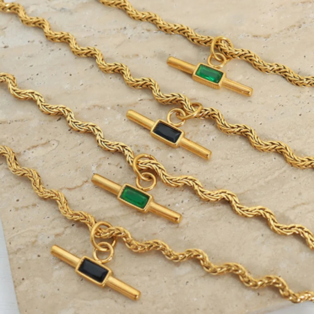 Collier Pendentif en Verre en Acier Inoxydable Élégant