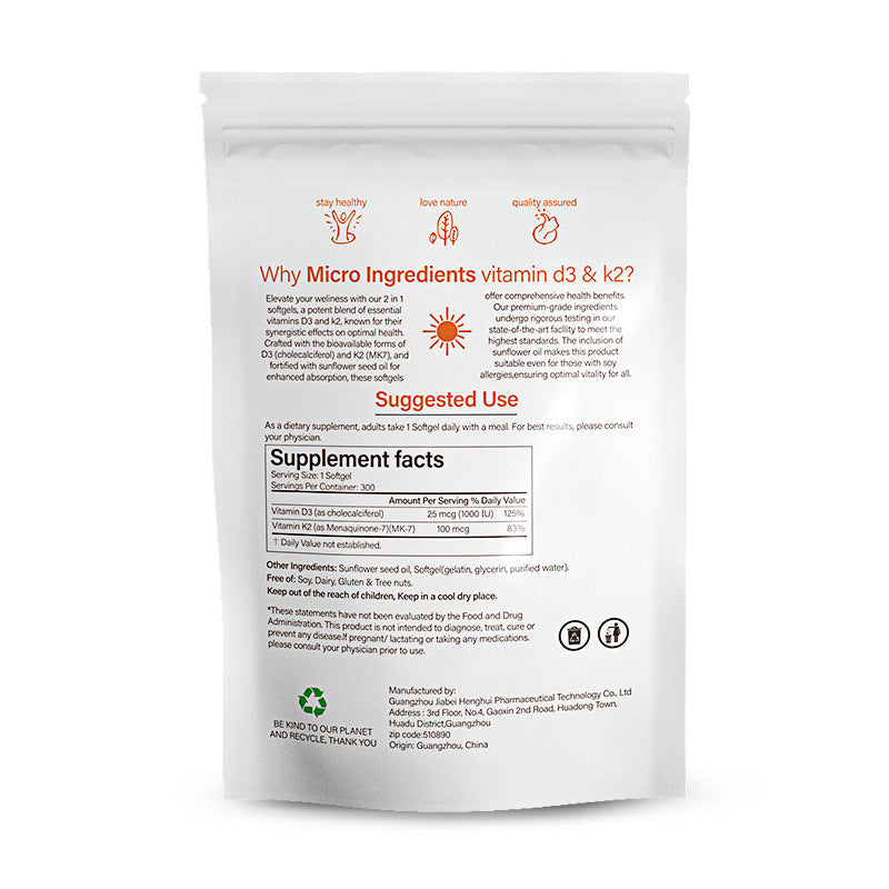 Vitamin D3+K2 Soft Capsules - Korvel