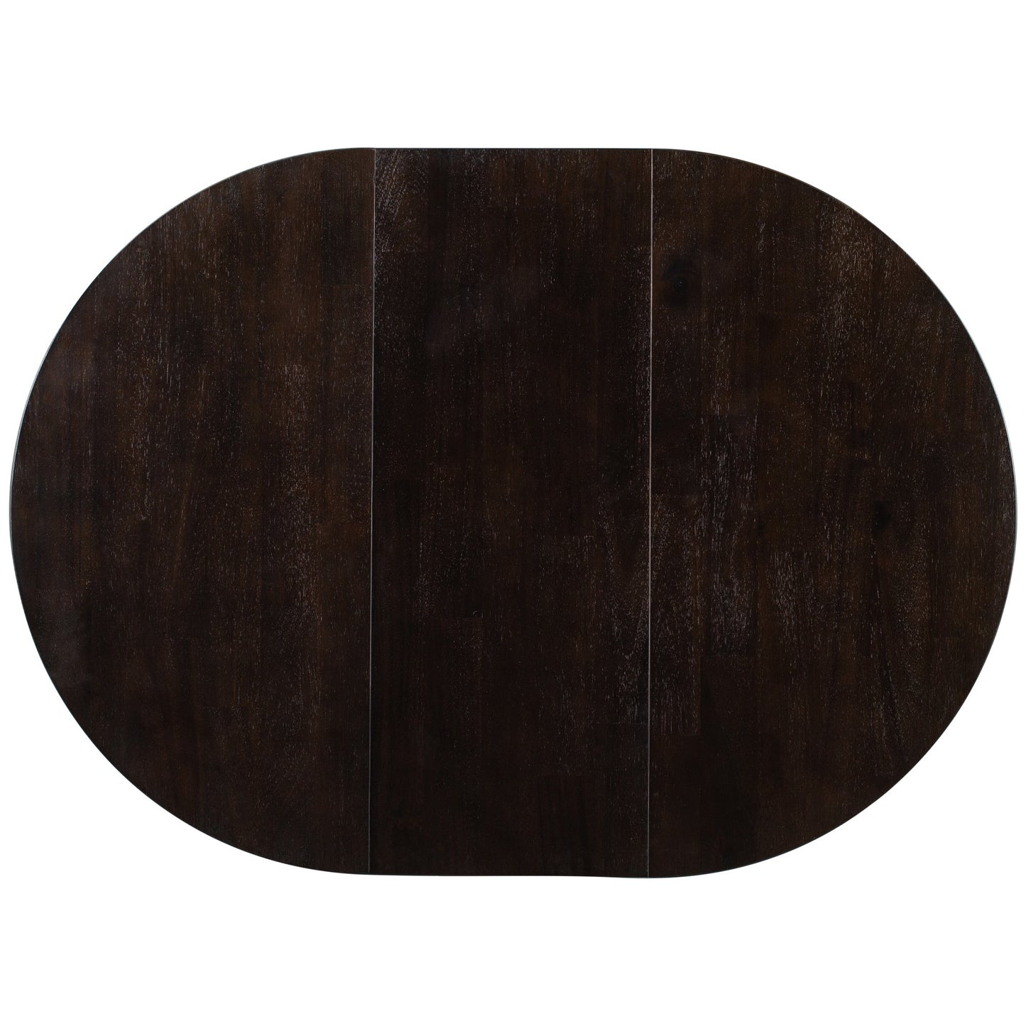 TREXM Farmhouse Round Extendable Dining Table with 16" Leaf Wood Kitchen Table (Espresso) - Korvel