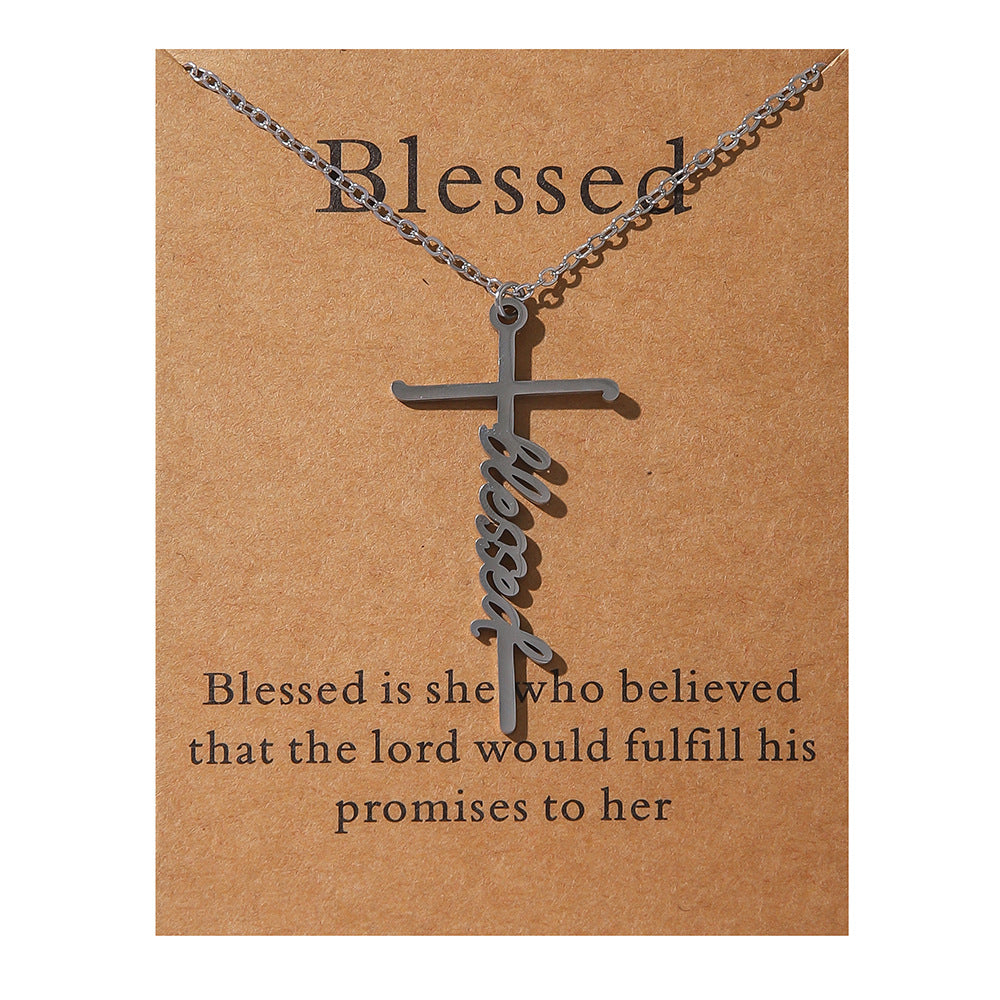 Faith Religious Gift Stainless Steel Cross Collarbone Chain Sweater Chain - Korvel