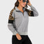 Sudadera de Manga Larga con Media Cremallera y Leopardo en Contraste