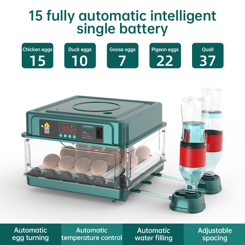 Incubadora de huevos 9-48 con giro automático y control de humedad