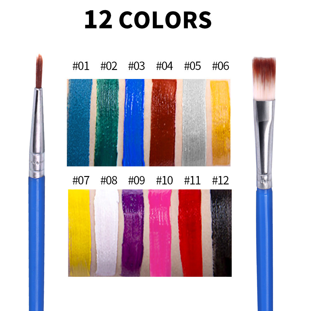 Fit Colors 12 Colors Face Color Water Soluble Body Paint Halloween Masquerade Makeup - Korvel
