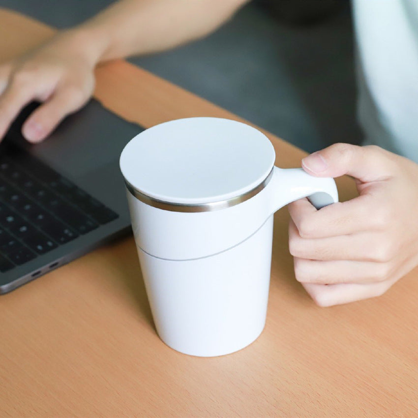 Inner Plastic Outer Steel Belt Handle Stainless Steel Thermos Cup Creative Office Anti-Fall Magic Suction Cup Does Not Pour The Cup - Korvel