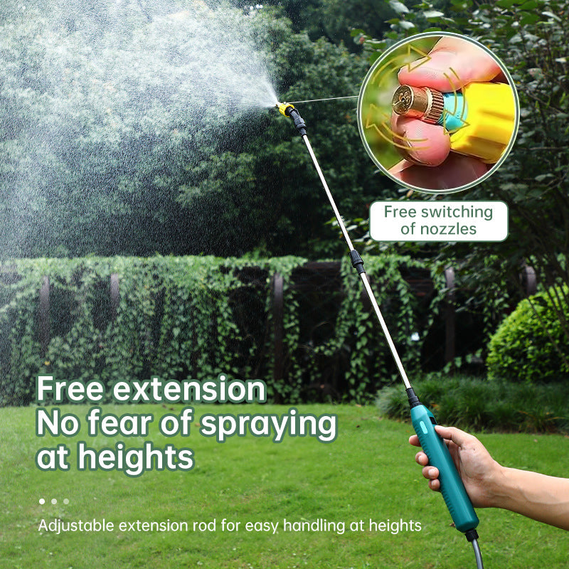 2400mAh Portable Electric Sprayer. 3 Nozzles, High - Pressure, for Garden Plant Watering - Korvel