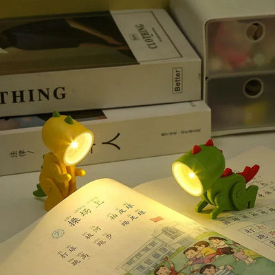 Mini Dinosaur Night Light Battery Magnetic Folding Nights Lamp Bedroom Bedside Table Ornaments Children's Toys LED Night Lights - Korvel