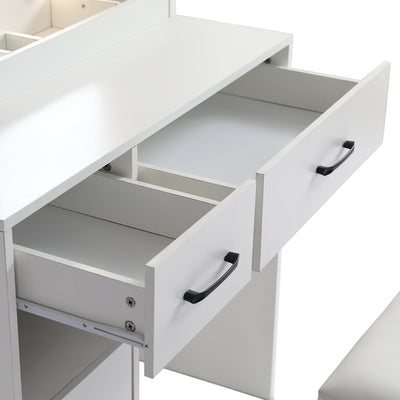 Elegant Lighted Vanity Desk Set with Adjustable Brightness