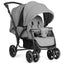 Foldable Lightweight Double Baby Stroller - Gray