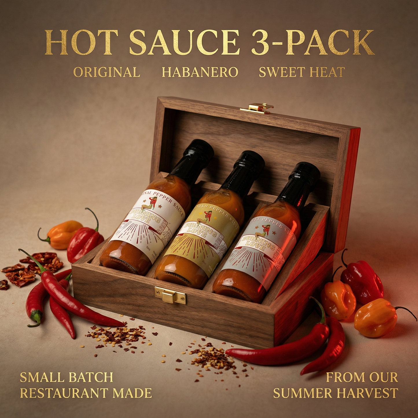 Juego de Regalo de Salsa Picante 3-Pack - Original, Habanero y Dulce Calor