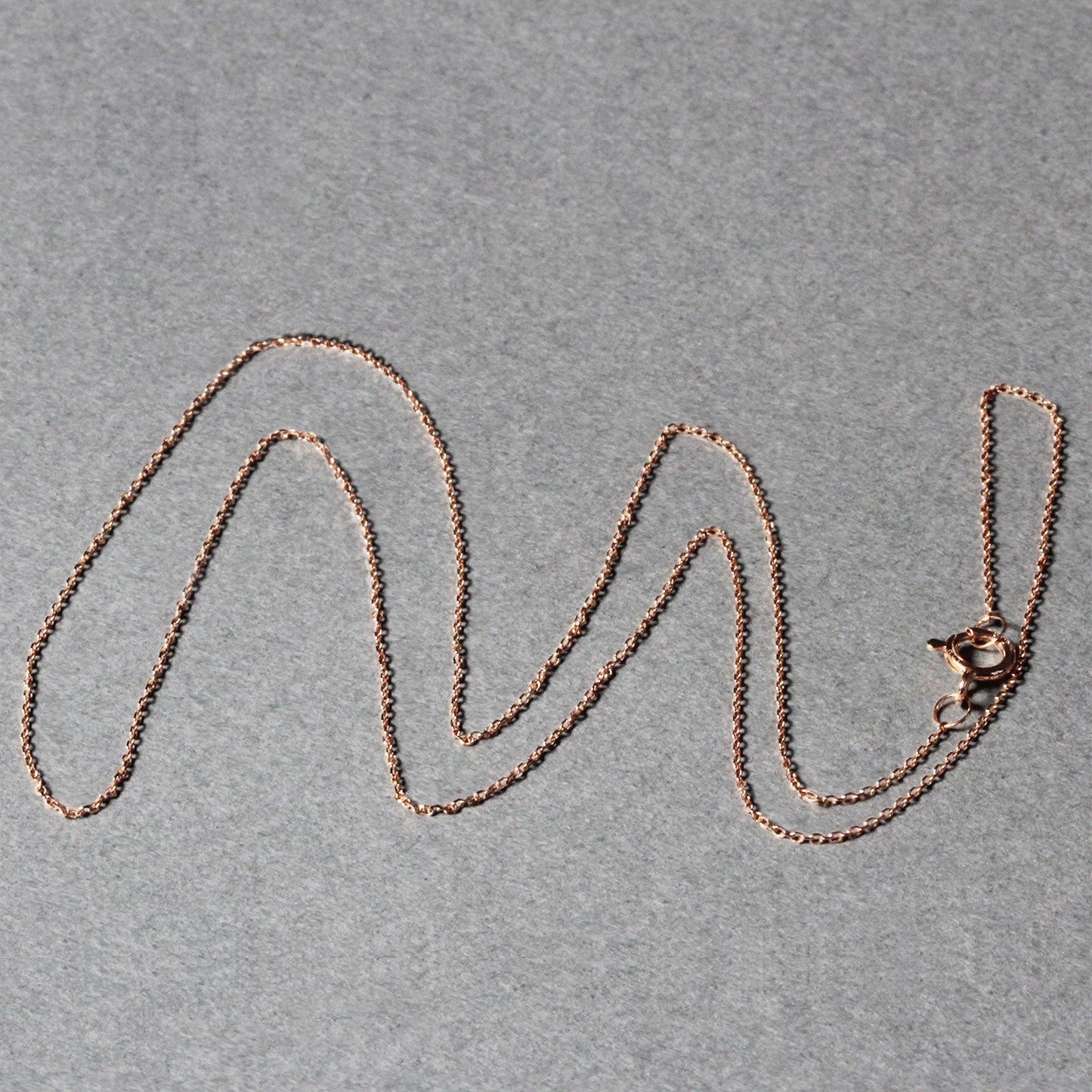 14k Rose Gold Diamond Cut Cable Link Chain - 0.7mm