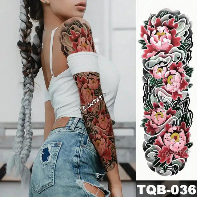 Vibrant Full Temporary Tattoo Watercolor Sheets