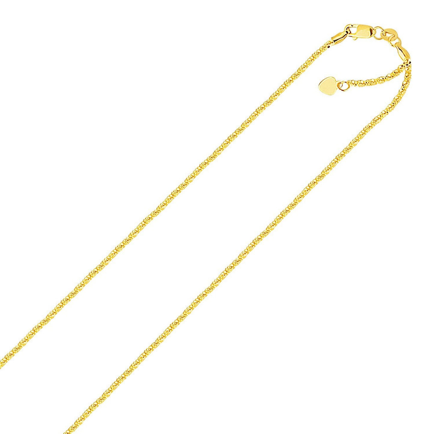 Chaîne scintillante ajustable en or jaune 10 carats 1,5 mm