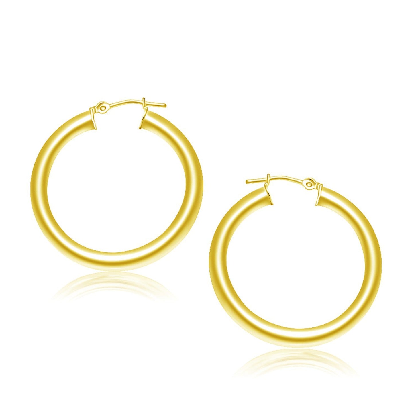 14k Yellow Gold Polished Hoop Earrings - 30 mm