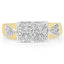 Bague Cocktail en Or Jaune 14 Carats Plaqué de 0,21 Carat de Diamants Blancs