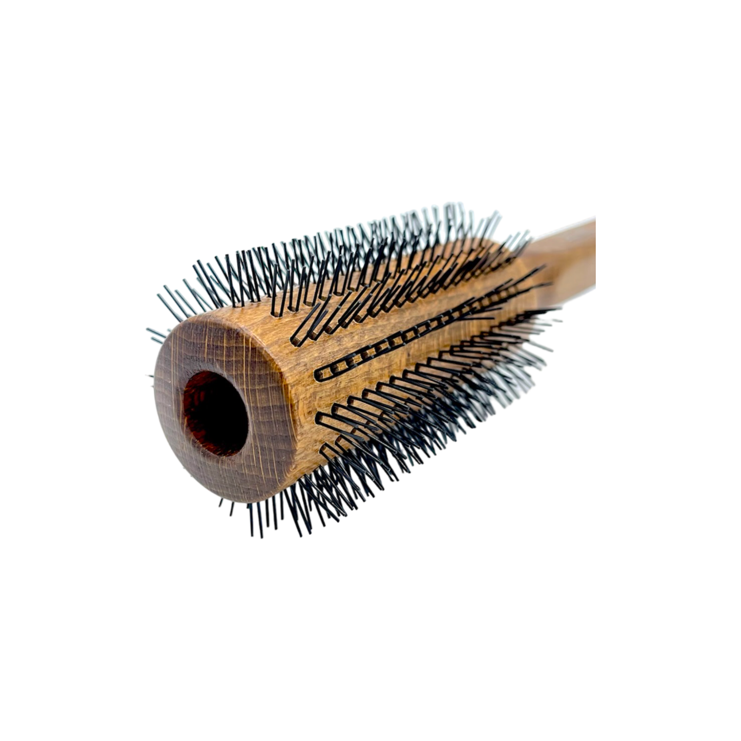 Brosse à cheveux ronde Dural en bois de hêtre avec épingles en nylon