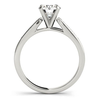 14k White Gold Single Row Diamond Engagement Ring