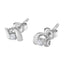 .925 Sterling Silver Round Cut Diamond Stud Earrings