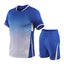 Conjunto de camiseta de manga corta suelta y pantalones cortos con degradado de verano