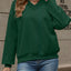 V-Neck Solid Color Casual Sweatshirt