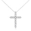 Collier Pendentif Croix en Diamant en Argent Sterling .925