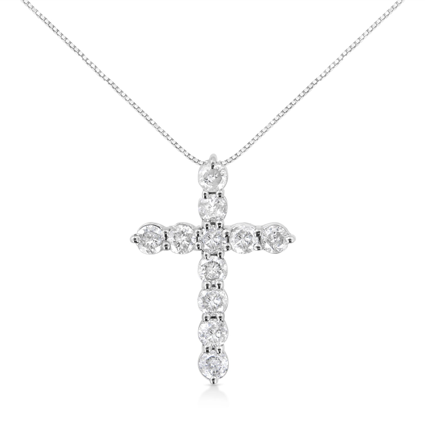 Collier Pendentif Croix en Diamant en Argent Sterling .925