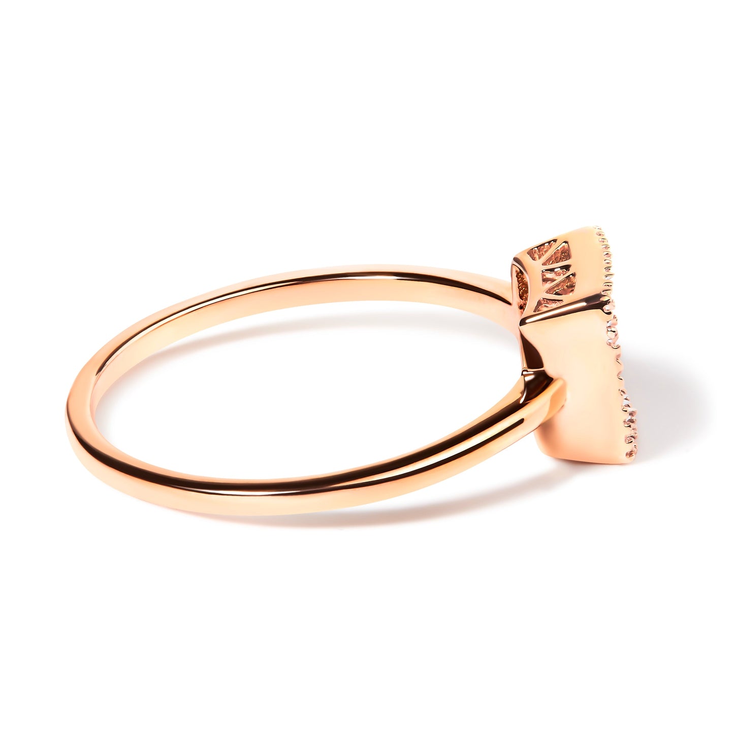 Bague de fiançailles en diamant taille princesse en or rose 10K - Taille 5