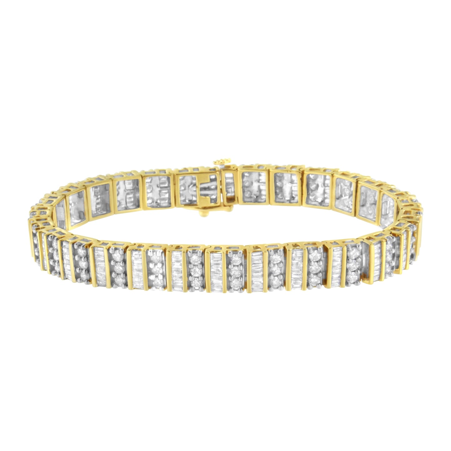 14K Yellow Gold Diamond Link Bracelet - 5.50 Cttw