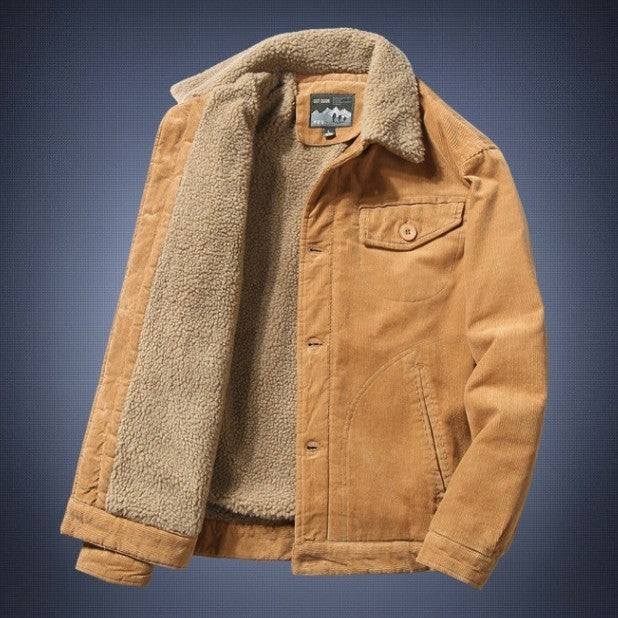 Manteau en coton chaud à col montant décontracté
