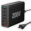 200W Fast Wall Charger with 6 Ports - Premium USB Charging Station