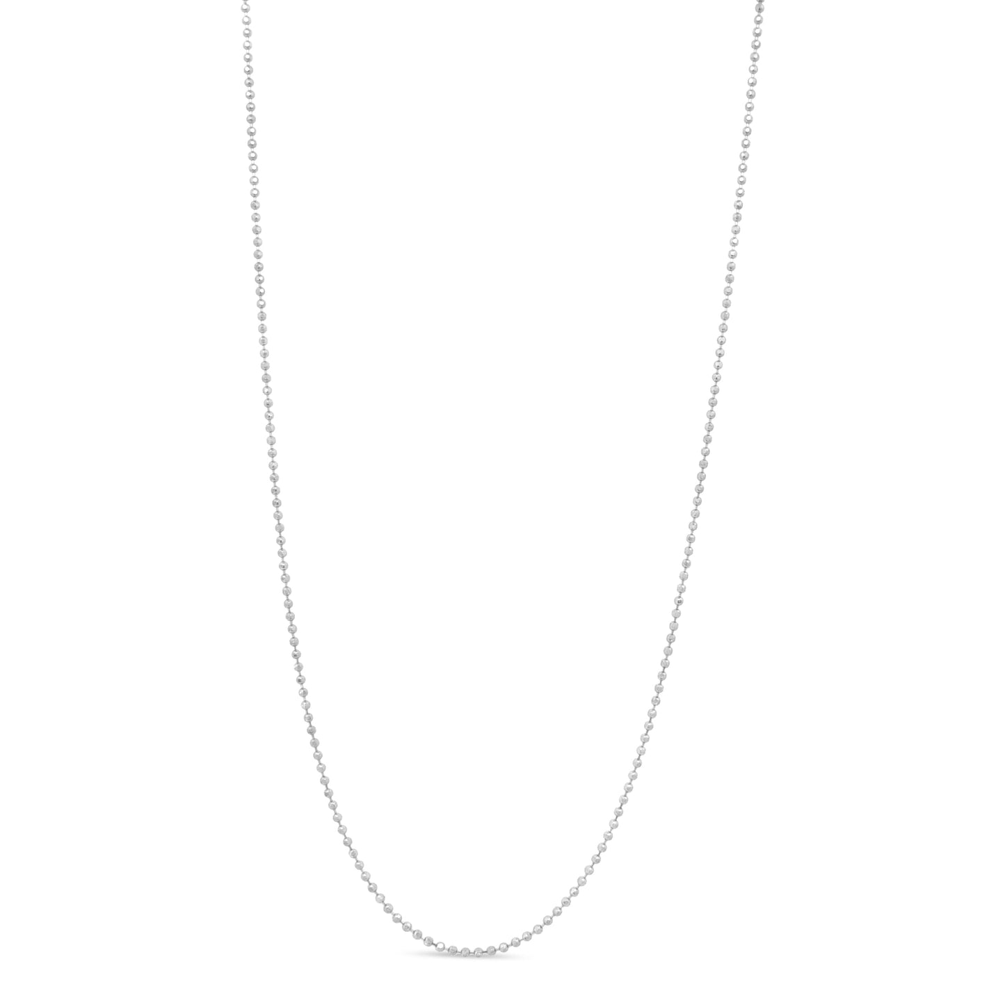 Collier chaîne à perles en argent sterling 0,7 mm Slim Dainty unisexe 18"