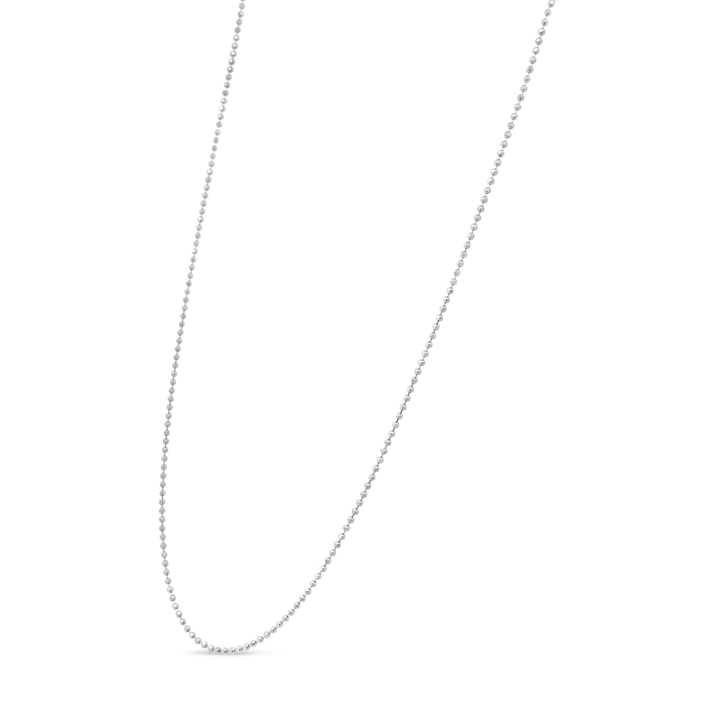 Collier chaîne à perles en argent sterling 0,7 mm Slim Dainty unisexe 18"