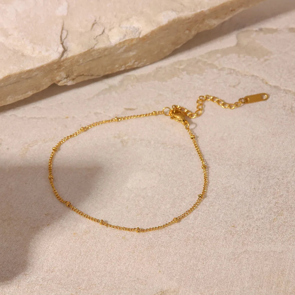 Elegant Stainless Steel Bead Anklet