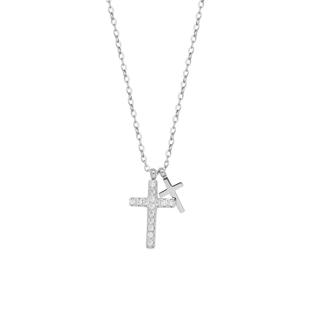 Collier Croisé Hip-Hop en Diamant Premium en Acier Titane