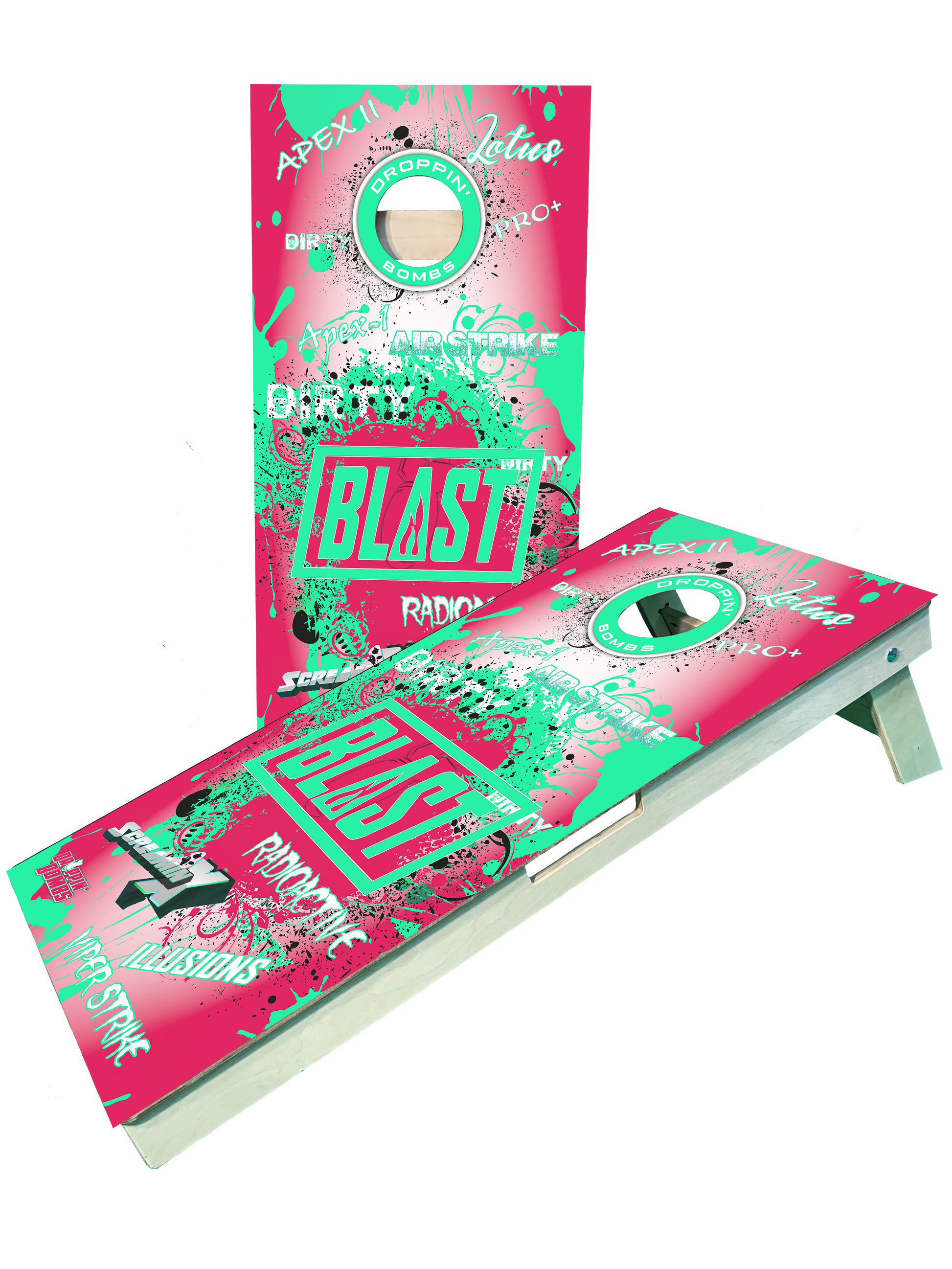 Pro-Grade Blast Cornhole Boards - Splatt Style - Korvel