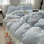 A-class ins princess style milk velvet four piece set lace carved velvet warm duvet cover winter bedding - Korvel