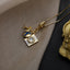 Elegant Copper Gold Plated Zircon Camera Pendant Necklace