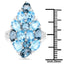 Anillo de plata esterlina con topacio azul suizo genuino de 6.69 quilates y zirconia blanca