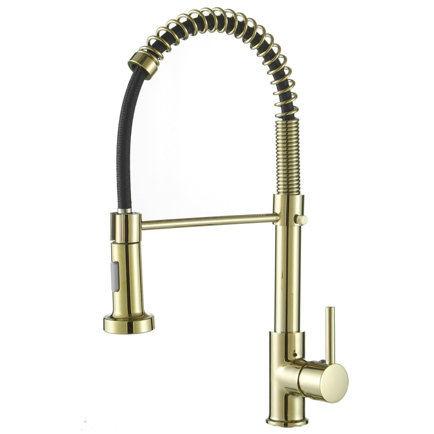 All copper spring faucet, kitchen sink with rotatable pull-out paint, black and gold dots - Korvel