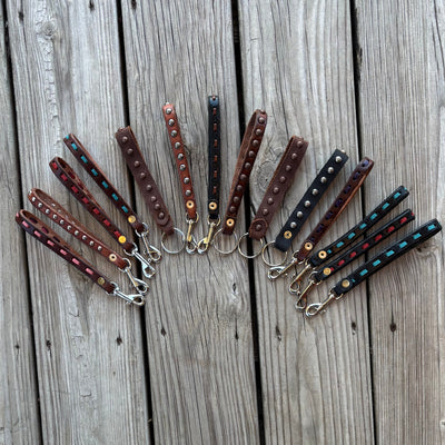 Stylish Leather Keychain Wristlets with Unique Designs - Korvel