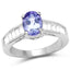 2.13 Carat Genuine Tanzanite & White Topaz Sterling Silver Ring